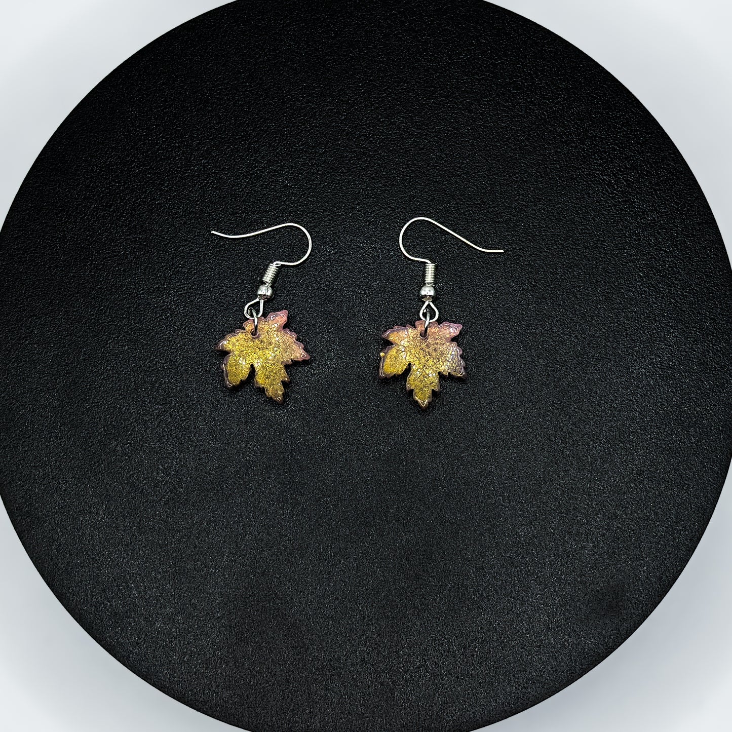 Glass Maple Leaf Drop Earrings