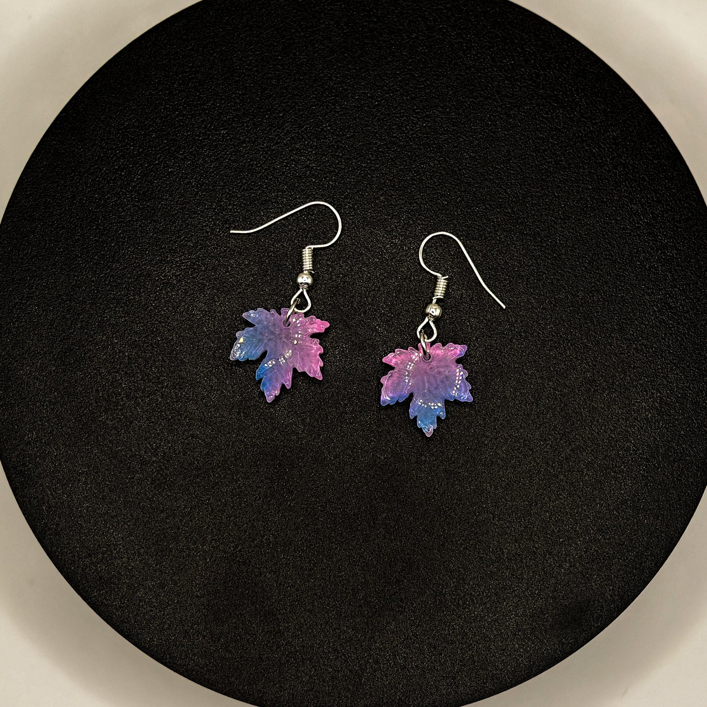 Glass Maple Leaf Drop Earrings